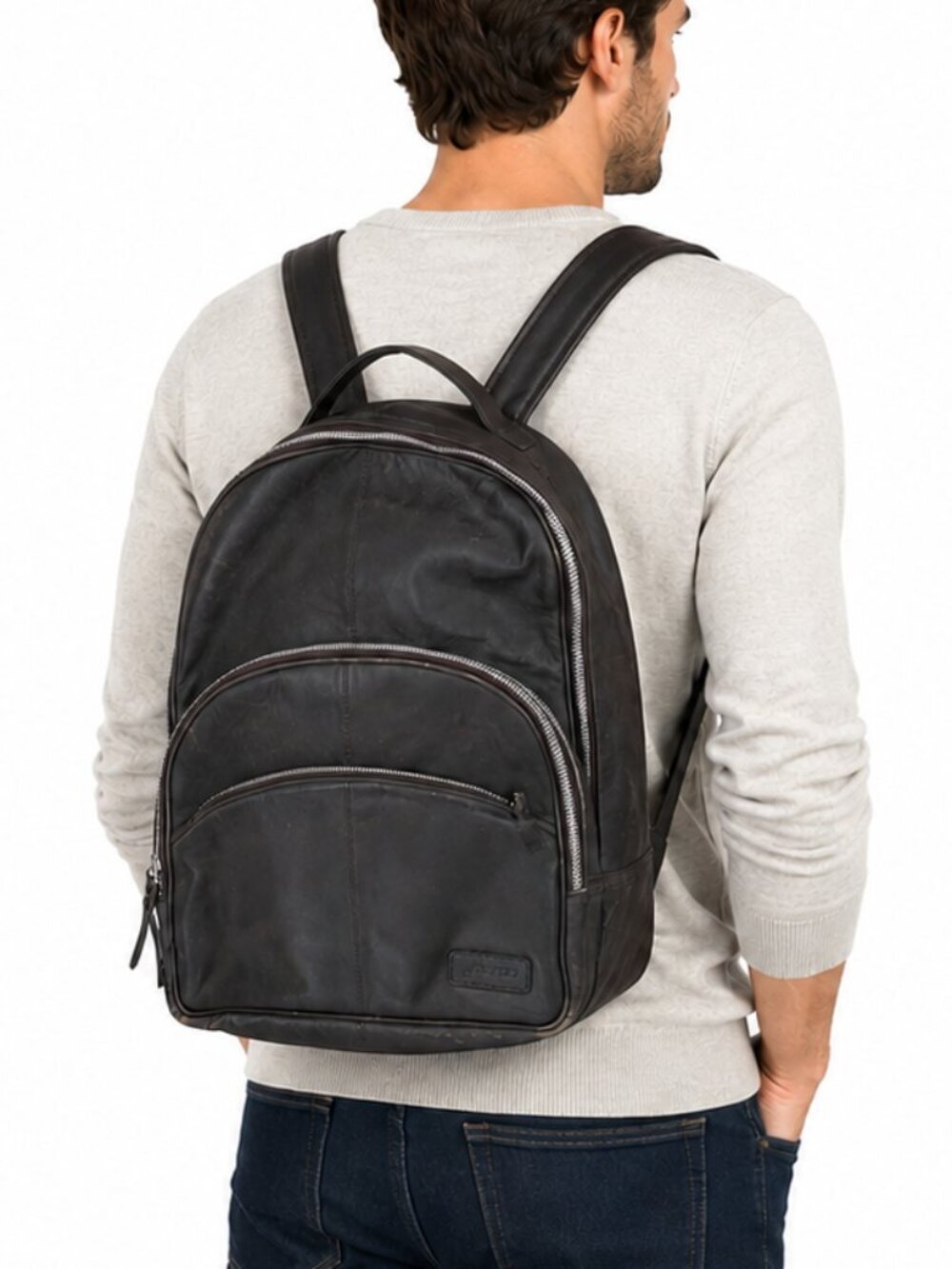 Joe’s Jeans Brown Leather Backpack Work Travel Laptop Commuter Fall